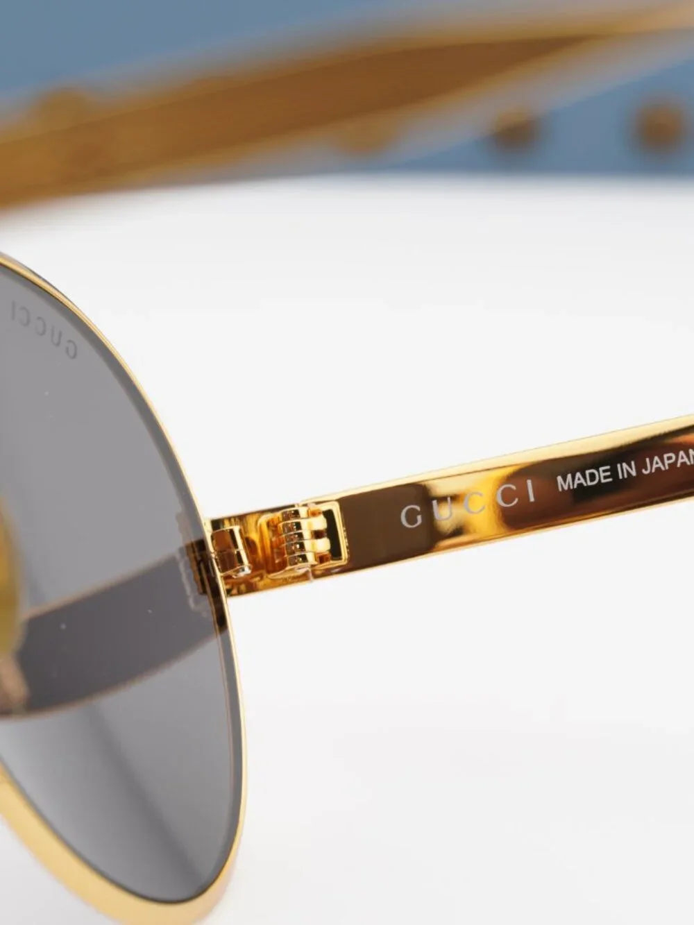 Gucci GG1513S 001 Aviator Sunglasses - Gold\Grey